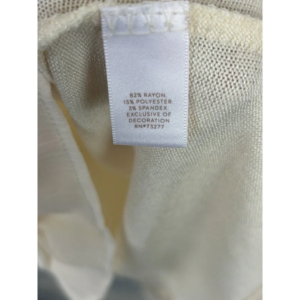LC Lauren Conrad Women's Medium Light Long Sleeve Cream Sweater